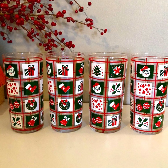 Culver Other - Set of (4) Culver Holiday Tumblers Christmas Glasses